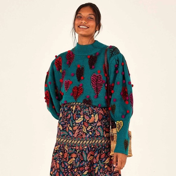 FARM Rio Sweaters - FARM Rio Monstera Hearts Sweater